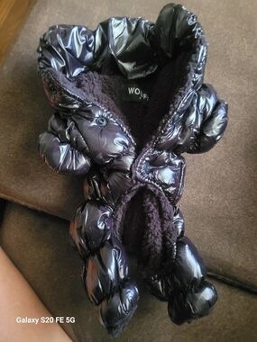 Shiny Black Puffer Dog Coat